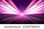 Colorful Light Trails, Long Time Exposure Motion Blur Effect, Vector Illustration