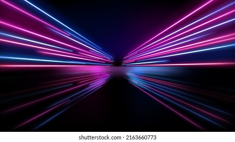 Colorful Light Trails, Long Time Exposure Motion Blur Effect. Vector Illustration - Shutterstock ID 2163660773