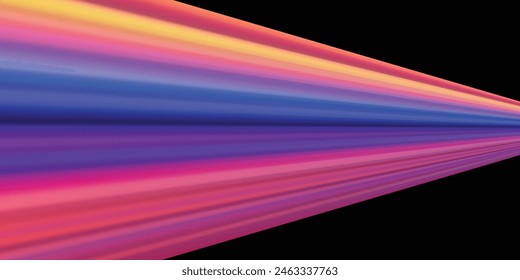 Colorful light trails, long time exposure motion blur effect. Vector Illustration