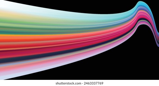 Colorful light trails, long time exposure motion blur effect. Vector Illustration