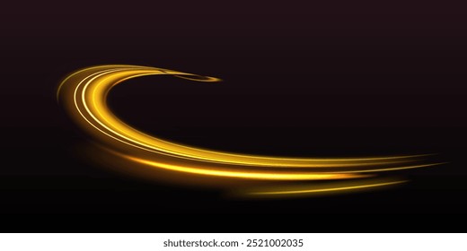 Trilhas De Luz Coloridas, Efeito De Desfoque De Movimento De Exposição Prolongada. Ilustração de vetor