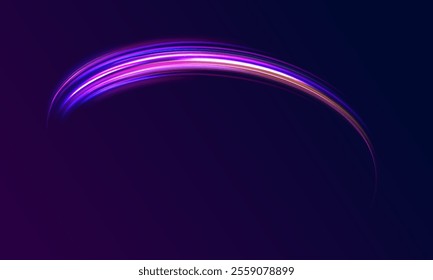 Colorful Light Trails, Long Time Exposure Motion Blur Effect. Abstract fire flare trace lens flares acceleration speed motion on night road. Acceleration speed motion on night road.