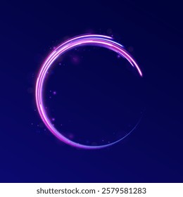 Colorful Light Trails, Long Time Exposure Motion Blur Effect. Abstract fire flare trace lens flares acceleration speed motion on night road. Acceleration speed motion on night road.