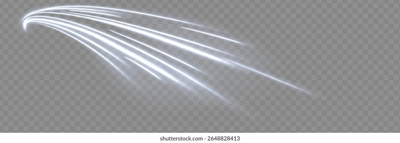 Colorful Light Trails, Long Time Exposure Motion Blur Effect. Vector Illustration.