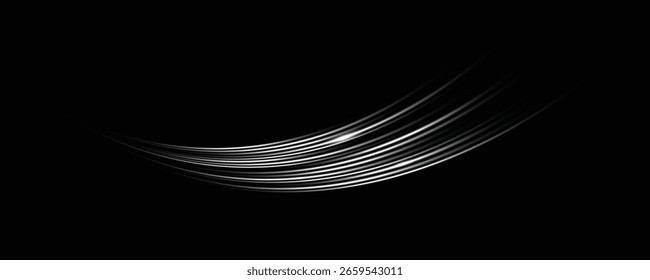 Senderos de luz coloridos, efecto de desenfoque de movimiento de exposición de largo tiempo. Líneas de luces de neón brillantes rojas y azules. Efecto especial rojo azul, línea de policía de velocidad. Magia de mover líneas rápidas. Ilustración vectorial