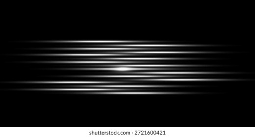 Trilhas de luz coloridas, exposição prolongada efeito de desfoque de movimento. Linhas de luzes de néon vermelhas e azuis brilhantes. Efeito especial azul vermelho, linha de polícia de velocidade. Magia de mover linhas rápidas. Ilustração de vetor