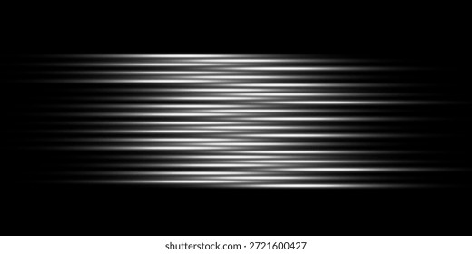 Trilhas de luz coloridas, exposição prolongada efeito de desfoque de movimento. Linhas de luzes de néon vermelhas e azuis brilhantes. Efeito especial azul vermelho, linha de polícia de velocidade. Magia de mover linhas rápidas. Ilustração de vetor