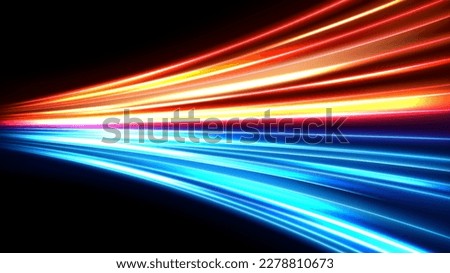 Colorful light trails, long time exposure motion blur effect. Vector Illustration