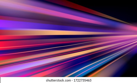 Colorful light trails with motion effect, long exposure or slow shutter picture . vector image .