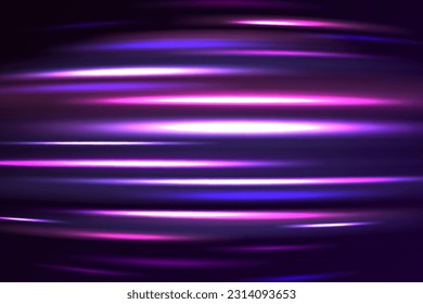 Colorful light trails with motion effect. Neon color glowing lines background, high-speed light trails effect.