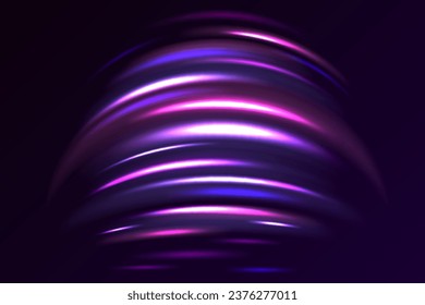 Colorful light trails with motion effect. Neon color glowing lines background, high-speed light trails effect.