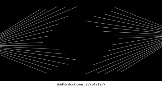 Colorful light trails with motion effect. Vector illustration of high speed light effect on black background