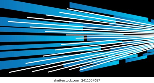 Colorful light trails with motion effect. Vector illustration of high speed light effect on black background