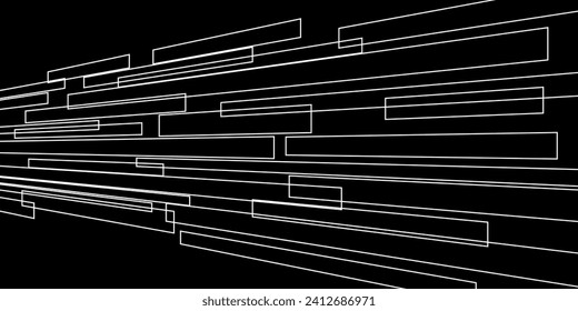 Viajes de luz coloridos con efecto de movimiento. Ilustración vectorial del efecto de la luz de alta velocidad sobre el fondo negro	
