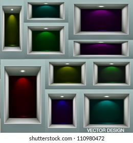 colorful light vitrine background.vector design.