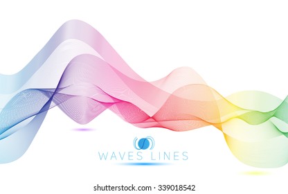 colorful light waves line bright abstract pattern illustration wave isolated