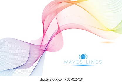 colorful light waves line bright abstract pattern illustration vector curve wave isolated