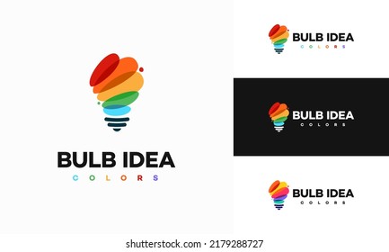 Colorful lightbulb logo designs concept, creative icon symbol technology logo, bulb logo designs