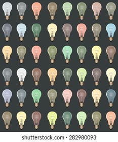 Colorful Lightbulbs Pattern/Background Vector