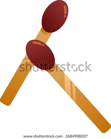 Colorful lighter and matchstick igniting fire illustration