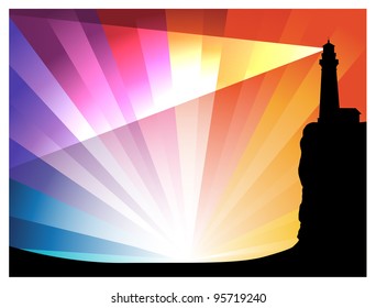 Colorful Lighthouse vector background