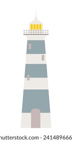 Colorful lighthouse vector illustration isolated on white background