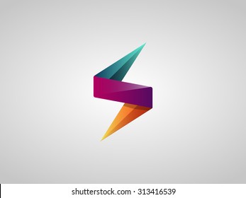 Colorful Lighting Bolt Flash. Logo Design Vector Element. Fast Quick Rapid Icon Concept Symbol. Vector Illustration