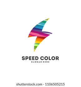 Colorful Lighting Bolt Flash. Thunder Logo designs concept Icon