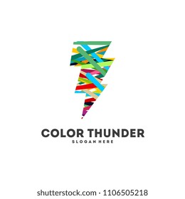 Colorful Lighting Bolt Flash. Thunder Logo designs concept Icon