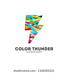 Colorful Lighting Bolt Flash. Thunder Logo designs concept Icon