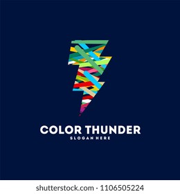 Colorful Lighting Bolt Flash. Thunder Logo designs concept Icon