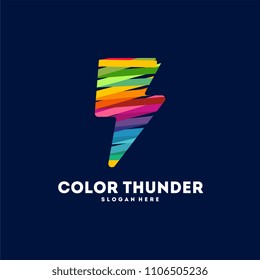 Colorful Lighting Bolt Flash. Thunder Logo designs concept Icon