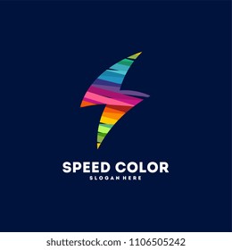 Colorful Lighting Bolt Flash. Thunder Logo designs concept Icon
