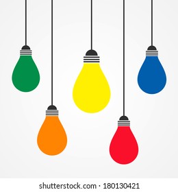 colorful of lighting idea bulb
