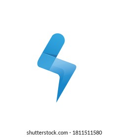 Colorful LIGHTNING geometric 3D icon logo ftat design, perfect for corporate