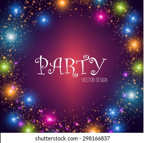 Colorful lights background. Shining party asbtract background. Vector illustration