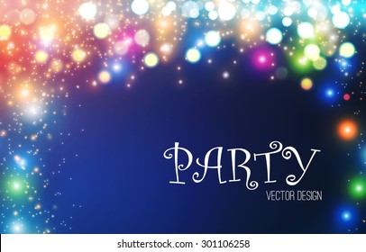 Colorful lights background. Shining party abstract background. Vector illustration