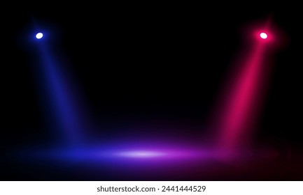 Colorful lights on the stage light floodlights vector design.