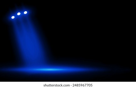 Colorful lights on the stage light floodlights vector design.