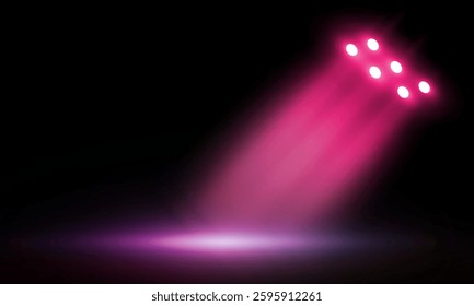 Colorful lights on the stage light floodlights vector design.