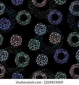 Colorful lights seamless background. Irregular Hand Drawn Simple Dotted Print. Tiny Polka Dots Isolated on a Light Pink Background.