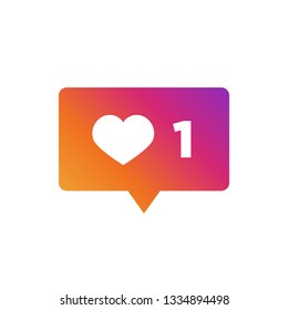 Colorful like icon. Counter icon with gradient. 