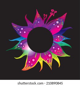 Colorful lily bright vector black
