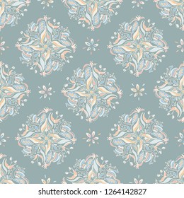 Colorful Lily Mandala Pattern on Green Background
