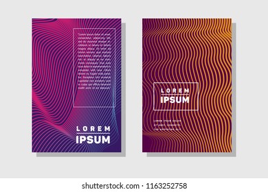 Colorful Line Art Cover Design Geometric Shapes Minimalist Pop Art Gradient Stylish Vector Pattern EPS10