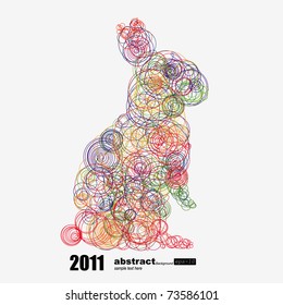 colorful line background-rabbit