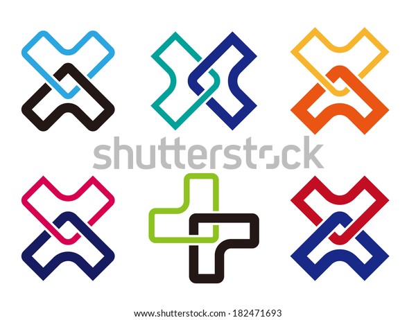 Colorful Line Cross Design Vector Arrows Stock Vector (Royalty Free ...