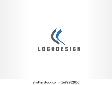 Diseño del logotipo del vector de curva de línea colorida. Concepto simple de logotipo universal