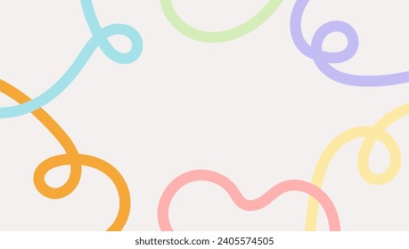 Fondo de patrón de doodle de línea colorida