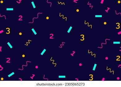 Colorful Line Doodle Pattern with Childish Background in Simple Art Style.